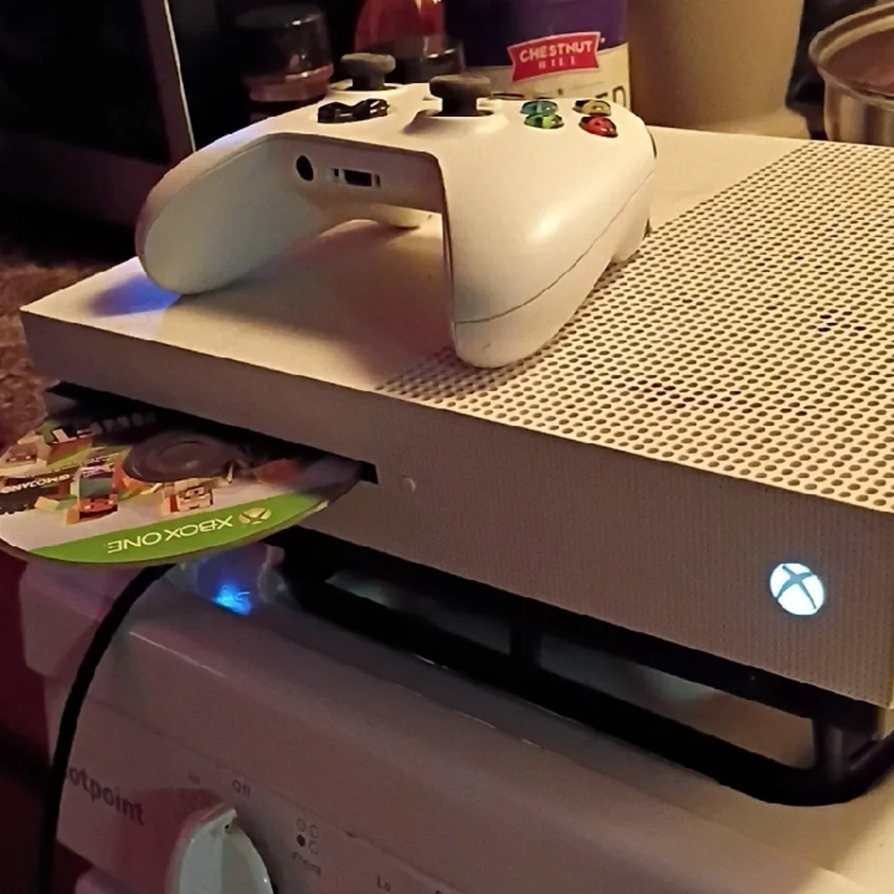White Gaming Console with Controller